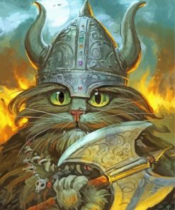 Viking Cat paint by number p