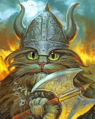Viking Cat paint by number p