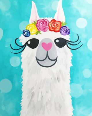 Adorable Llama  paint by numbers