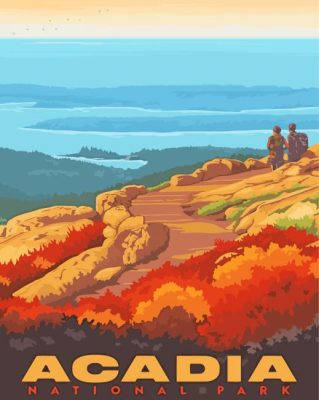 Aesthetic Cadillac Mountain paint by number p