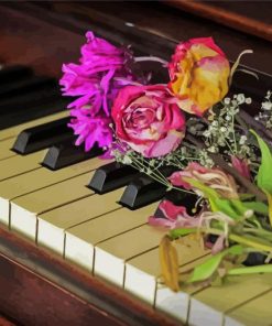 Flowers And Piano paint by numbers
