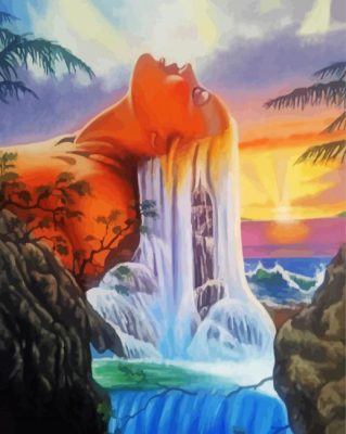 Waterfall Lady paint by numbers