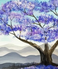 Aesthetic Jacaranda Tree paint by numbers