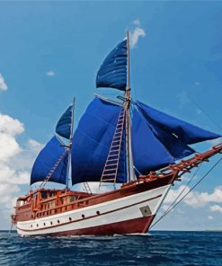 Blue Schooner paint by number p