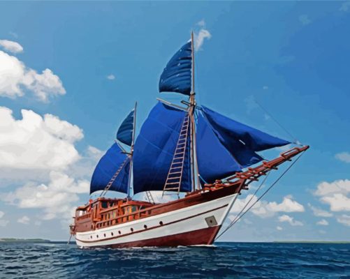 Blue Schooner paint by number p