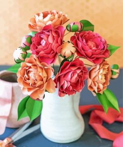 Camelia Flowers In Vase paint by numbers