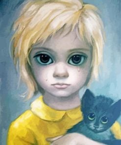 Crying Big Eyed Kid paint by number p