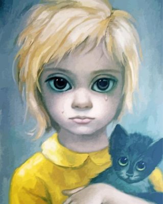 Crying Big Eyed Kid paint by number p
