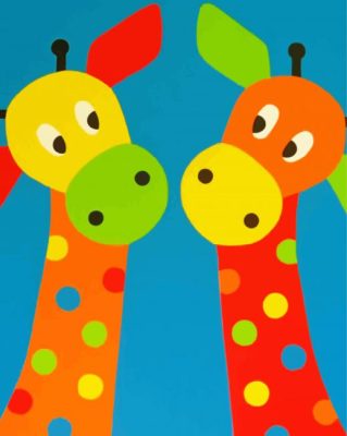 Cute Giraffe paint by numbers