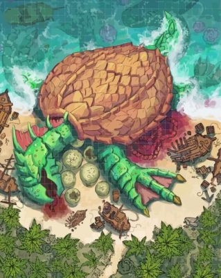 Dead Dragon Turtle paint by number