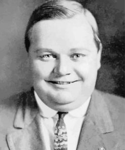 Monochrome Roscoe Arbuckle paint by numbers