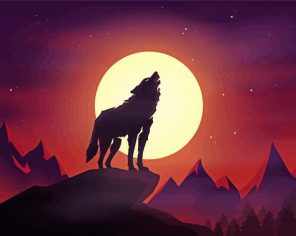 Moon Wolf paint by number p