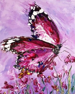 Purple Abstract Butterfly paint by numbers