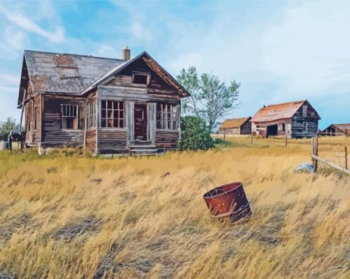 Western Prairie Landscape paint by numbers