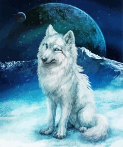White Moon Wolf paint by number p