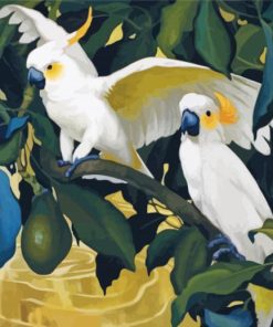 White Parrots By Jesse Arls Botke paint by numbers