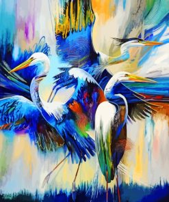 Abstract Storks Birds paint by numbers