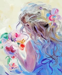 Baby Girl With Flowers paint by numbers