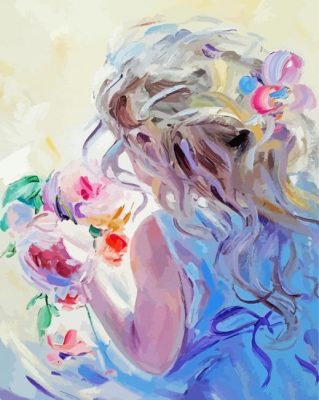 Baby Girl With Flowers paint by numbers