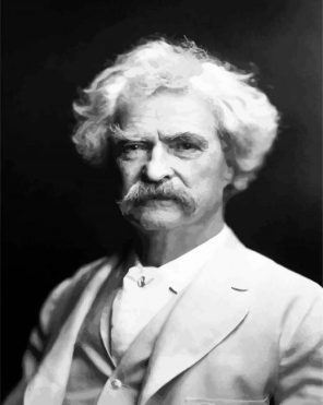 Black And White Mark Twain paint by numbers