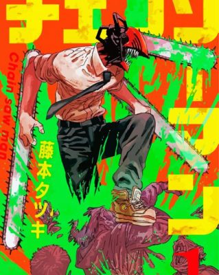Chainsaw Man Character Poster paint by numbers