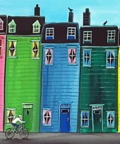 Colorful Houses paint by numbers