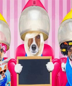 Dogs Under Hair Dryer paint by numbers