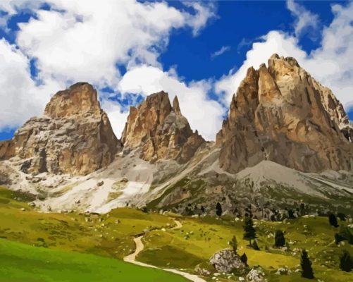 Italy Dolomites Mountains paint by numbers