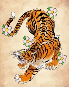 Japanese Tiger paint by numbers
