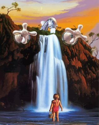 Little Girl In Waterfall paint by numbers