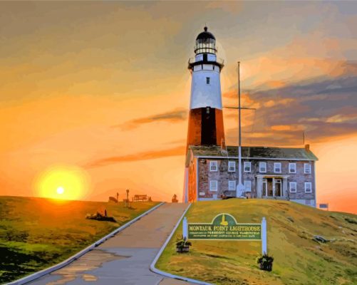 Montauk Lighthouse Meseum paint by number 
