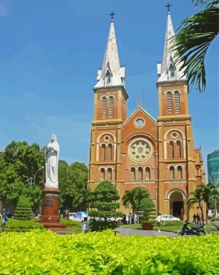 Notre Dame Cathedral Of Saigon Vietnam paint by numbers 