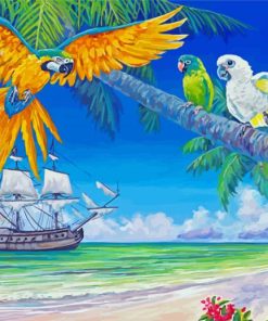 Ocean And Parrots paint by numbers