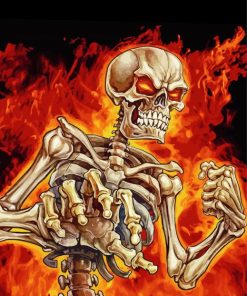 Skeleton On Fire paint by numbers