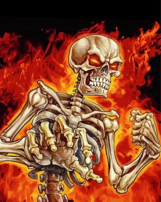 Skeleton On Fire paint by numbers