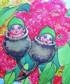 Snugglepot And Cuddlepie Illustration paint by number
