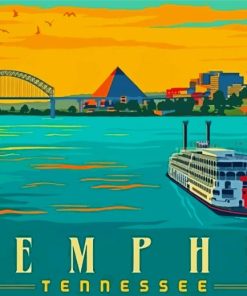 Tennessee Memphis City Poster paint by number