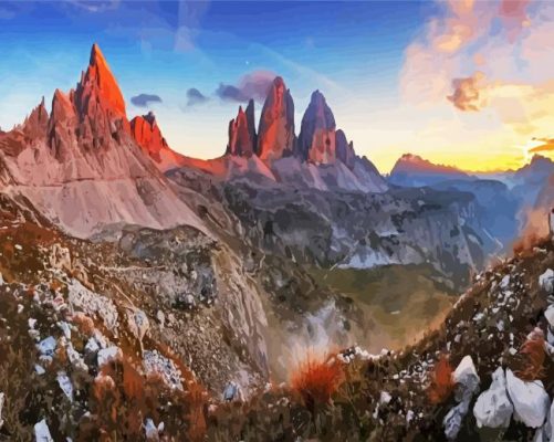 The Dolomites Alps paint by numbers