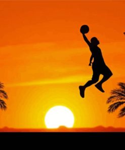 Aesthetic Basketball Silhouette paint by numbers