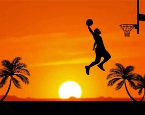 Aesthetic Basketball Silhouette paint by numbers