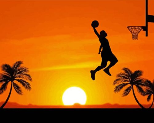 Aesthetic Basketball Silhouette paint by numbers