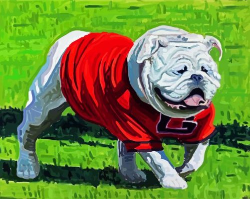 Aesthetic Georgia Bulldog paint by numbers