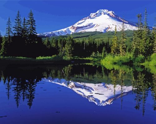 Aesthetic Mount Hood paint by numbers