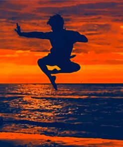 Taekwondo Silhouette paint by numbers
