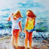 Aesthetic Besties At The Beach paint by numbers