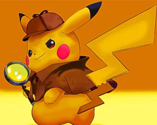 Cool Detective Pikachu paint by numbers