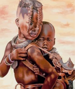 African kids paint by numbers