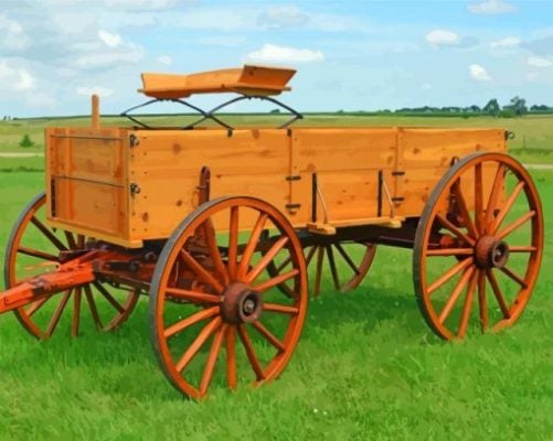 Antique Western Wagon paint by numbers