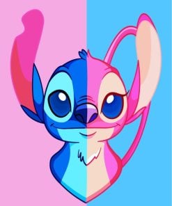 Baby Stitch And Angel paint by number