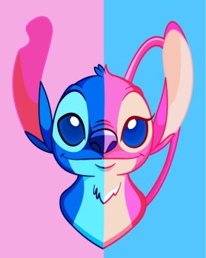 Baby Stitch And Angel paint by number